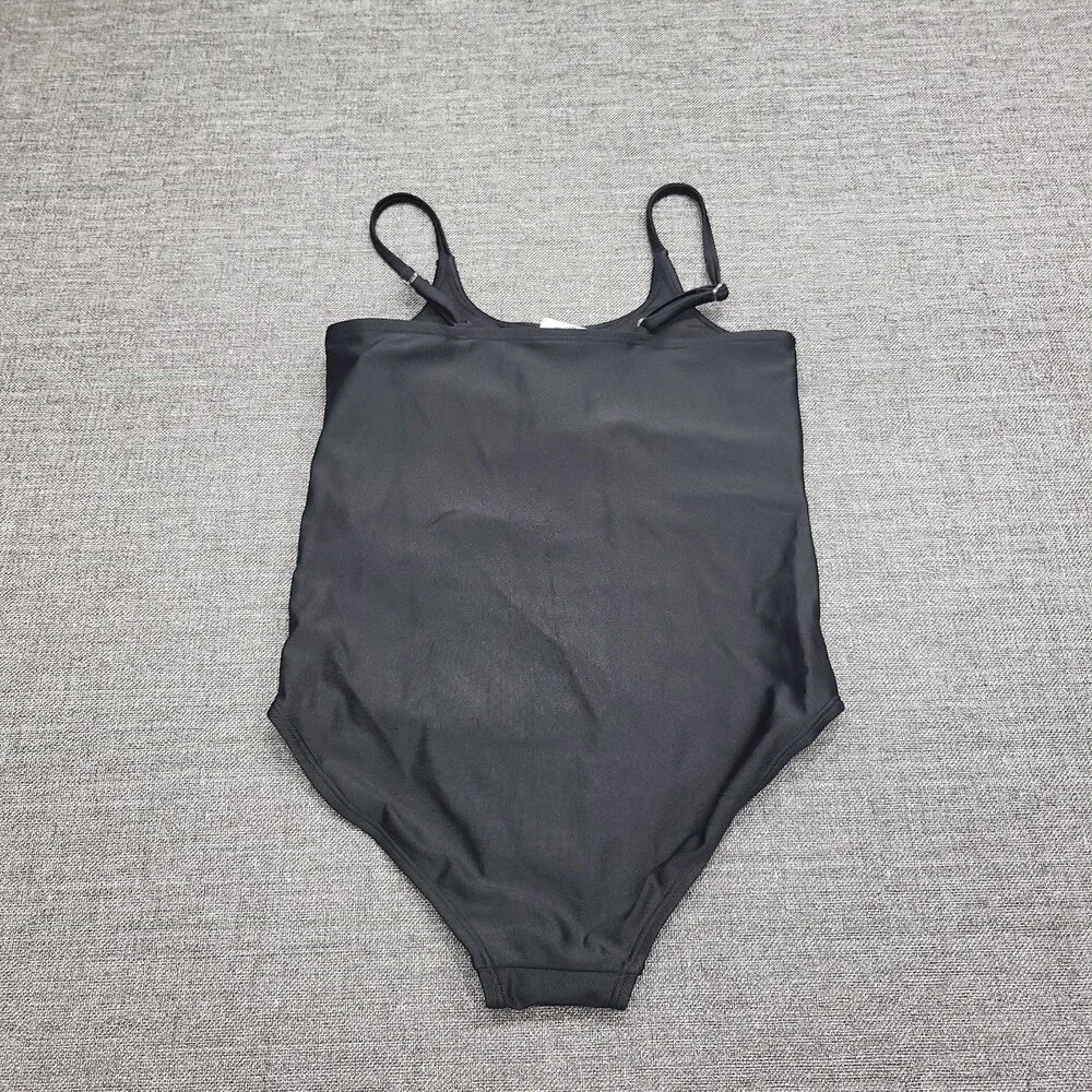 Girls Free Spirit Solid One Piece Swimsuit - Art Class Black Size Large 10/12